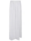 The Andamane Wide-leg Cotton Trousers With Elastic Waistband In White