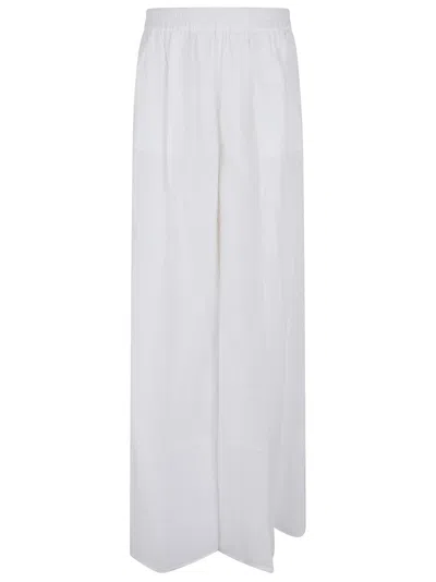 The Andamane Wide-leg Cotton Trousers With Elastic Waistband In White