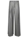 The Andamane Wide-leg Palazzo Pants With Vertical Pinstripes In Gray