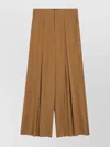 The Andamane Wide-leg Pleated Trouser Skirt With Belt Loops In Yellow