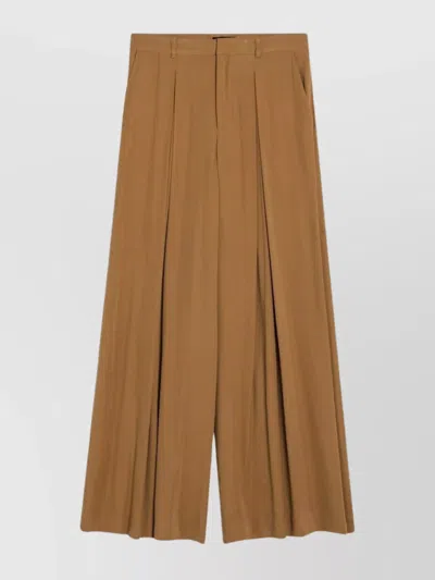 THE ANDAMANE WIDE-LEG PLEATED TROUSER SKIRT WITH BELT LOOPS