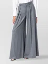 The Andamane Wide-leg Trousers Featuring Pinstripe Pattern In Gray