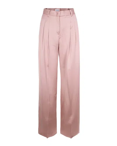 The Andamane Wide-leg Trousers With Front Pleats In Pink