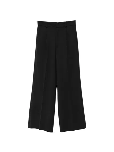 The Andamane Wide Leg Trousers With Pleats In Black