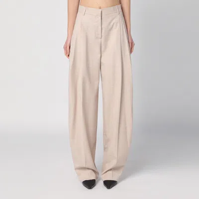 The Andamane Belt-loop Casual Pants In Beige
