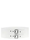 The Andamane Eyelet Metal Wide Belt In White
