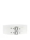 The Andamane Eyelet Metal Wide Belt In White