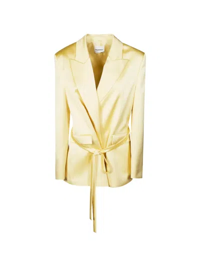 The Andamane Wilder Belted Blazer In Yellow