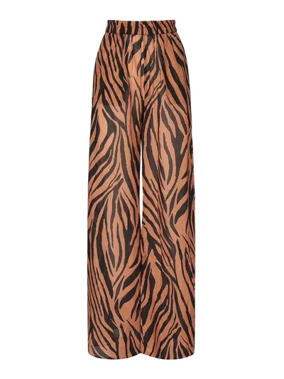 THE ANDAMANE WILEY WIDE LEG ZEBRA PRINT PANTS