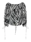 The Andamane Wilma Black And White Top With Boat Neck And All-over Zebra Motif In Cotton Woman In White/black