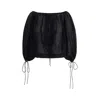 The Andamane Ribbon Tie Drawstring Blouse