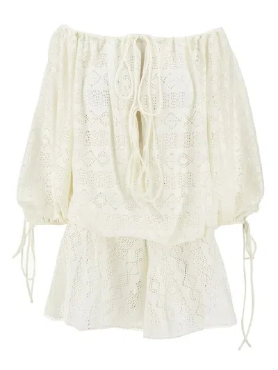The Andamane Wilma Long Sleeve Playsuit In Beige