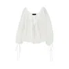 The Andamane Wilma Blouse With Elasticized Neckline In White
