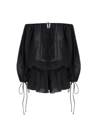 The Andamane Wilma Playsuit Jumpsuit In Black