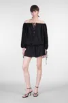 The Andamane Wilma Playsuit Jumpsuit In Black Cotton In Black