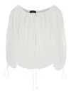 The Andamane Wilma Blouse With Elasticized Neckline In White