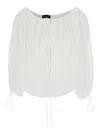 The Andamane Wilma Blouse With Elasticized Neckline In White
