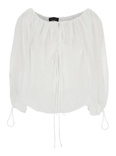 THE ANDAMANE 'WILMA' WHITE TOP WITH LONG BALLOON SLEEVES