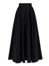 The Andamane 'victoire' High-waisted Maxi Flared Skirt In Black