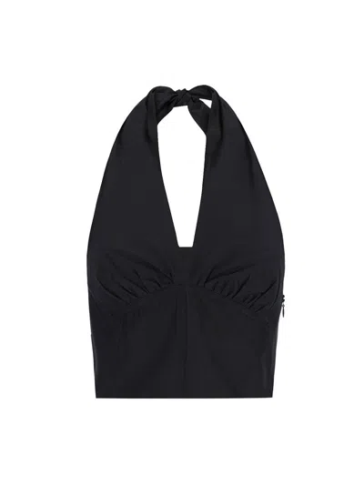 THE ANDAMANE WINONA' HALTER TOP - BLACK