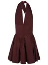 The Andamane Halter Neck Flared Skirt Pleated Mini Dress In Multi