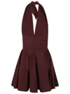 The Andamane Halter Neck Flared Skirt Pleated Mini Dress