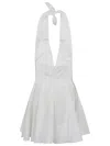 The Andamane Flared Mini Dress With Deep V-neckline In White