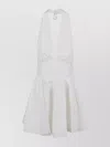 The Andamane Flared Mini Dress With Deep V-neckline In White