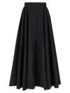 The Andamane 'victoire' High-waisted Maxi Flared Skirt In Black
