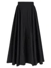 The Andamane Tiered Maxi Skirt In Lightweight Cotton Taffeta In Black