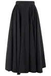 The Andamane Tiered Maxi Skirt In Lightweight Cotton Taffeta In Black