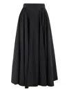 The Andamane Tiered Maxi Skirt In Lightweight Cotton Taffeta In Black