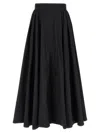 The Andamane 'victoire' High-waisted Maxi Flared Skirt In Black
