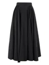 The Andamane 'victoire' High-waisted Maxi Flared Skirt In Black