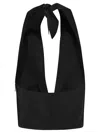 The Andamane Halterneck Sleeves Ruched Detailing In Black