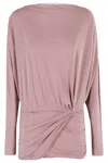 The Andamane Wisteria Mini Long Sleeve Mini Dress In Pink