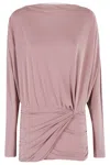 The Andamane Wisteria Mini Long Sleeve Mini Dress In Pink