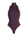 The Andamane High-neck Sleeveless Bodysuit In Purple