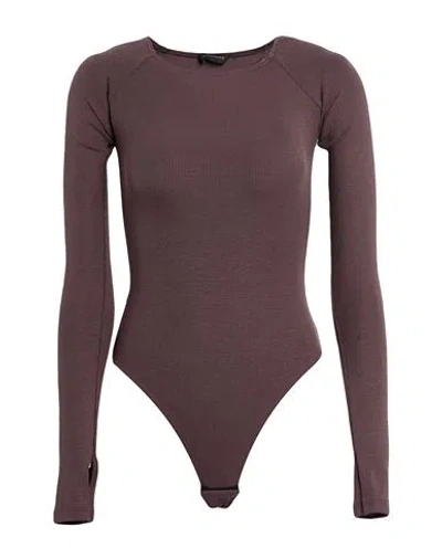 The Andamane Woman Bodysuit Plum Size Xs Viscose, Elastane In Purple