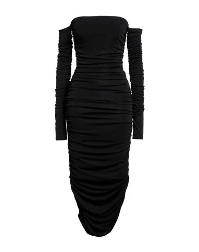 THE ANDAMANE THE ANDAMANE WOMAN MAXI DRESS BLACK SIZE 6 POLYESTER, ELASTANE