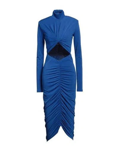 The Andamane Draped Dress With Cut Out Detail In Blue