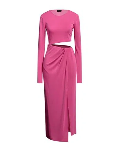 The Andamane Woman Maxi Dress Fuchsia Size 4 Polyester, Elastane In Pink