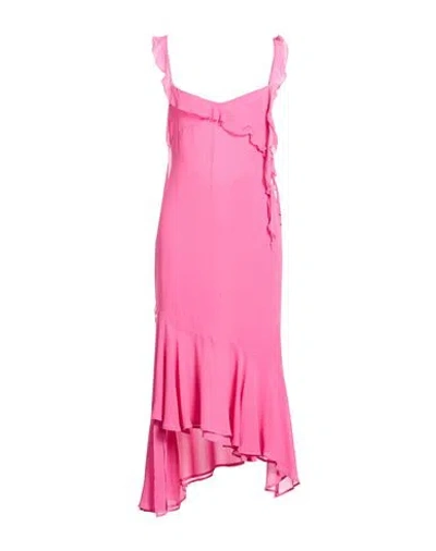 The Andamane Woman Maxi Dress Fuchsia Size 6 Silk In Pink