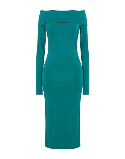 The Andamane Woman Midi Dress Deep Teal Size 4 Viscose, Elastane In Green