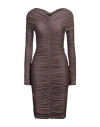 The Andamane Woman Midi Dress Taupe Size 6 Polyamide, Elastane In Grey
