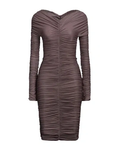 The Andamane Woman Midi Dress Taupe Size 6 Polyamide, Elastane In Grey