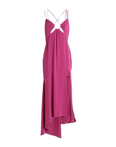 The Andamane Layla Stretch Silk Georgette Midi Dress In Viola