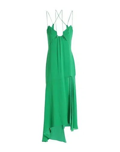 THE ANDAMANE THE ANDAMANE WOMAN MIDI DRESS GREEN SIZE 4 SILK, ELASTANE