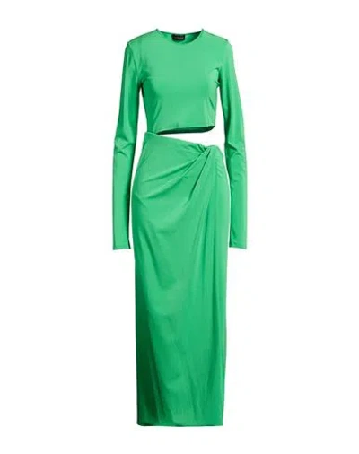 The Andamane Woman Midi Dress Green Size 8 Viscose, Elastane In Multi
