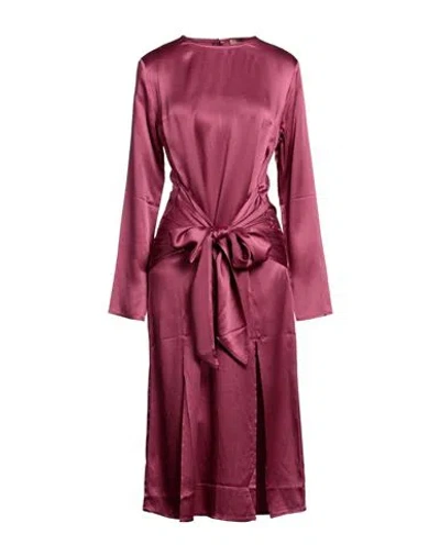 The Andamane Woman Midi Dress Deep Purple Size Xs Acetate, Viscose In Magenta